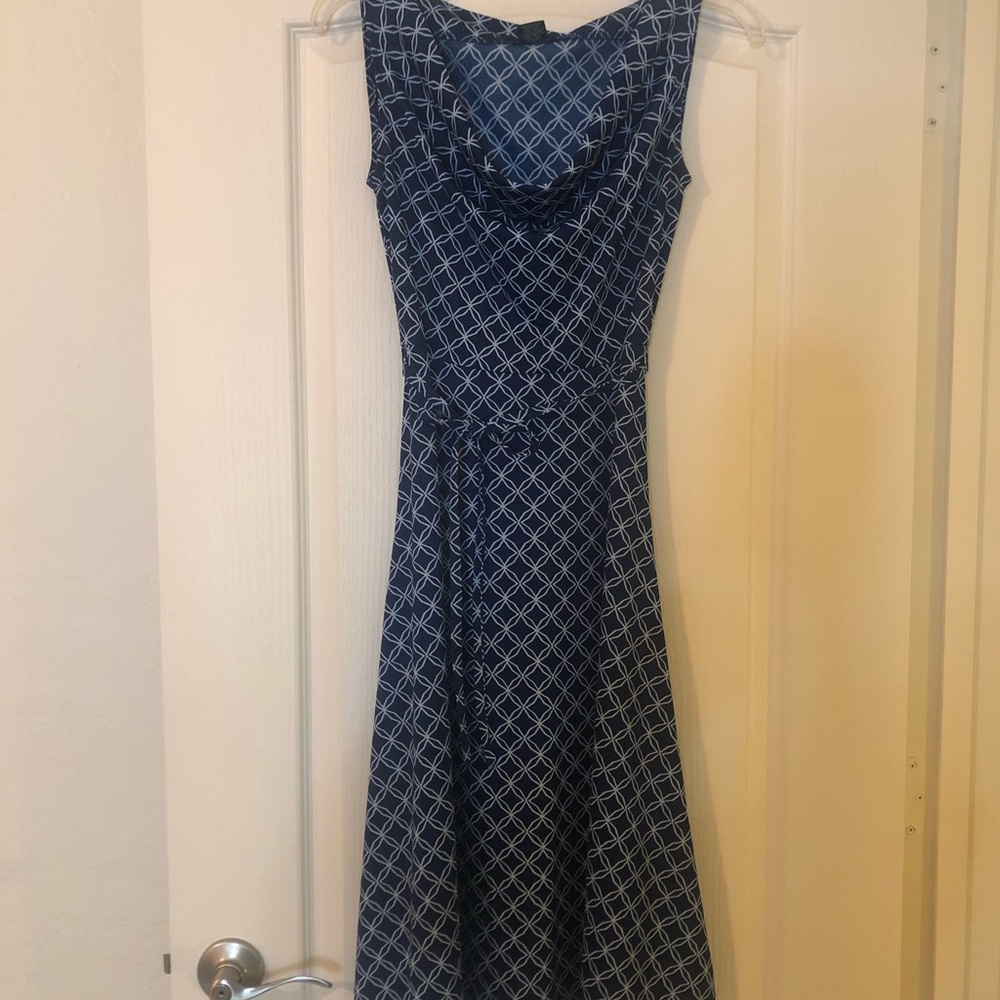 Navy blue and white dress